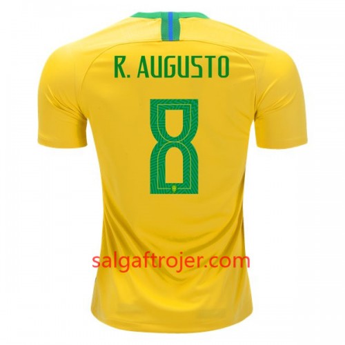 Brasilien Fodboldtrøjer R.Augusto 8 Hjemmebanesæt VM 2018 Brasilien Fodboldtrøjer R.Augusto 8 Hjemmebanesæt VM 2018